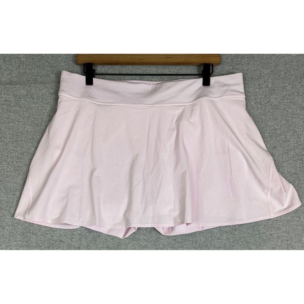 Lululemon Lightweight High Rise Tennis Skirt 14 Pink Organza Skort Pickleball